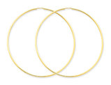 Extra Large Hoop Earrings in 14K Yellow Gold 2 1/2 Inch (1.50 mm)